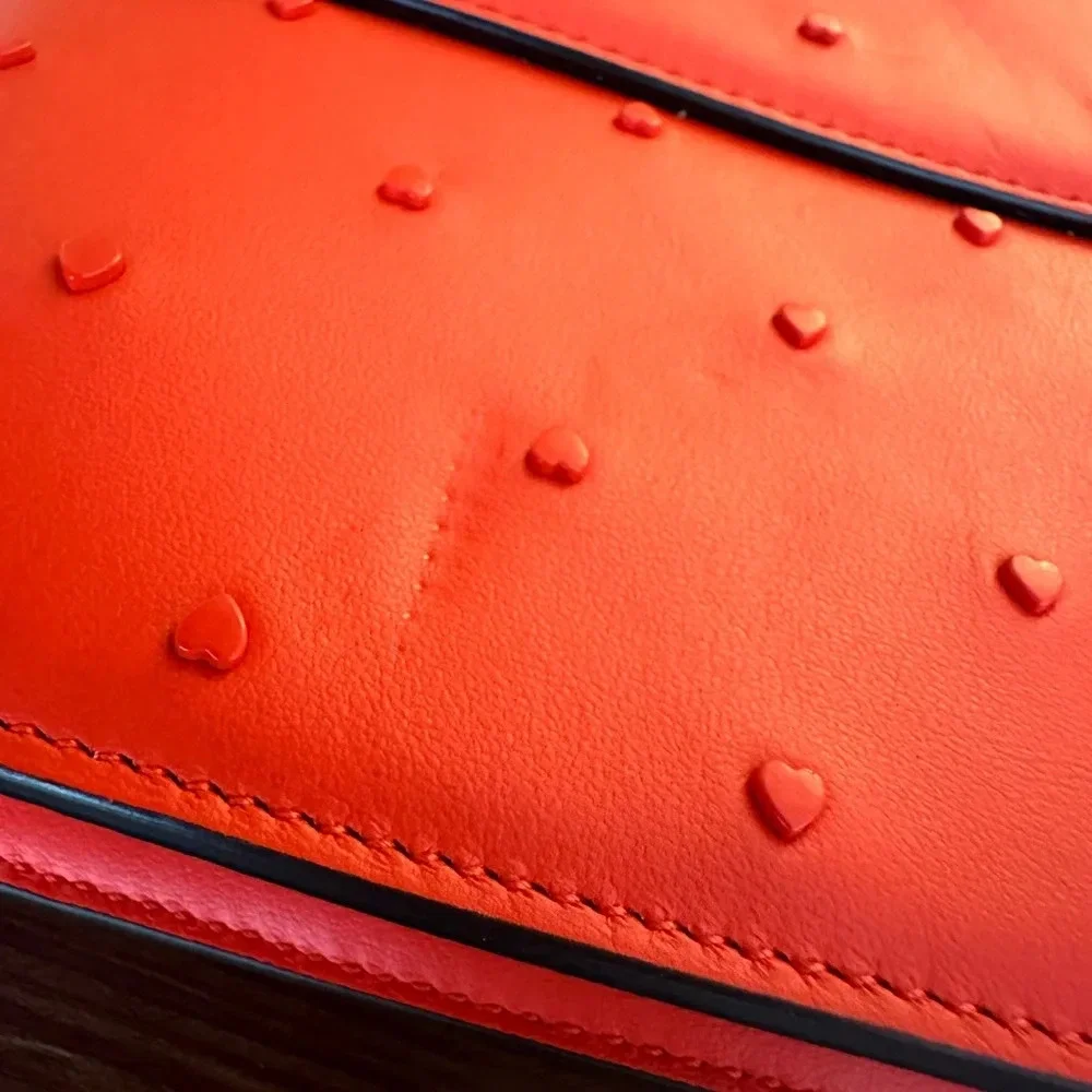 Ferragamo Vara Hearts Shoulder Bag in Candy Apple Red RARE
